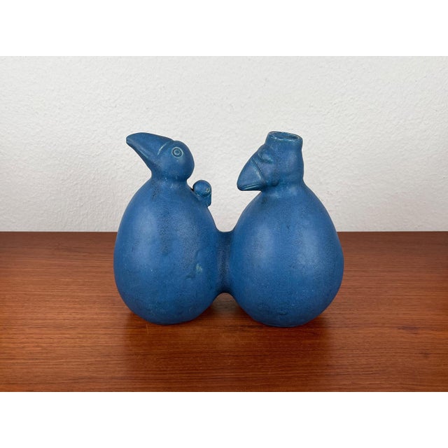 Ceramic Postmodern Dutch Studio Pottery Sculptural Vase with Bird Design from Agu Reuver, Holland, 1996 For Sale - Image 7 of 18