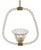 Murano Glass and Brass Flower Pendant Light from Barovier, Italy, 1940s For Sale