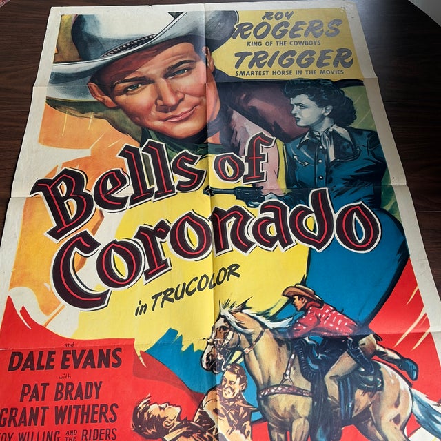 Original movie poster of Bells of Coronado made in 1950. Some damage from being folded with tears along fold creases....