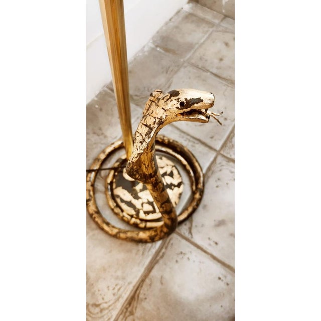 Brass Palm Floor Lamp with Cobra For Sale - Image 4 of 18