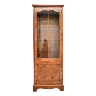 Antique Burr Walnut Bookcase, 1930 For Sale