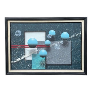 1980s Illusionism Original Painting Canvas Signed by Josef Kugler For Sale