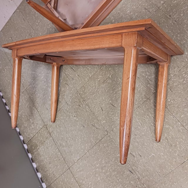 1960s Mid-Century Tomlinson "Sophisticate" Pecan & Butternut End Tables - 3 Pieces For Sale - Image 9 of 18