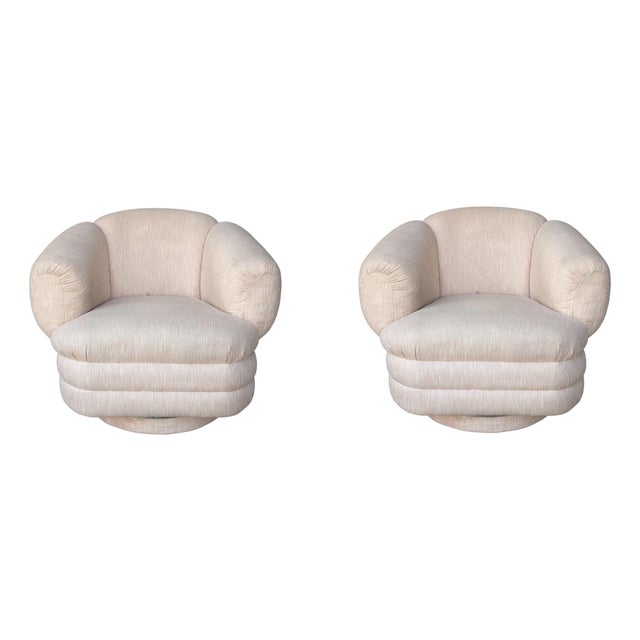 Pair of Post Modern Swivel Chairs by Vladimir Kagan for Directional For Sale