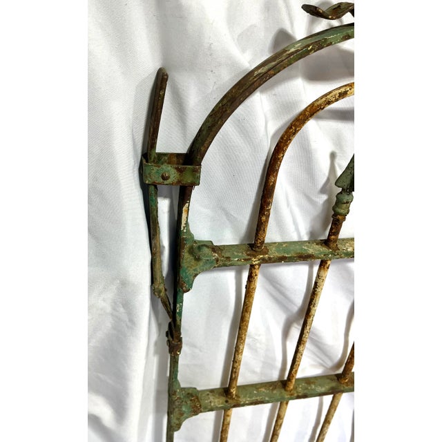 Early 1900s French Handcrafted Painted Iron Gate For Sale - Image 10 of 18