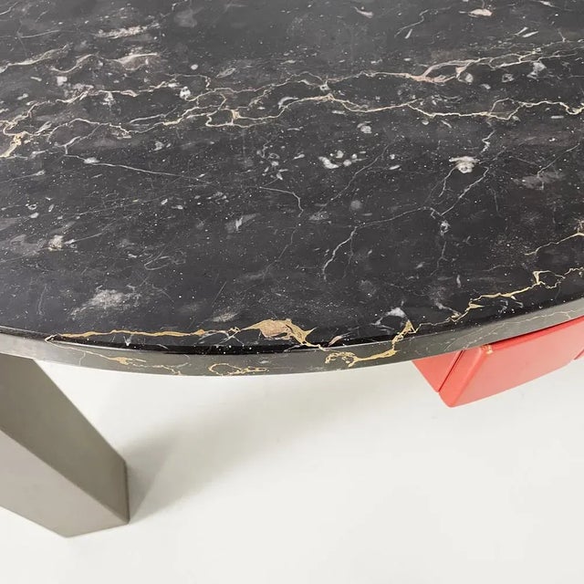 Italian Modern Black Marble Granite Console Aldo Cibic for Memphis, 1980s For Sale - Image 11 of 18