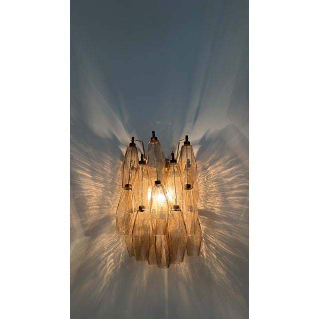 Sand Beige Murano Stairwell Wall Lamp For Sale - Image 3 of 10