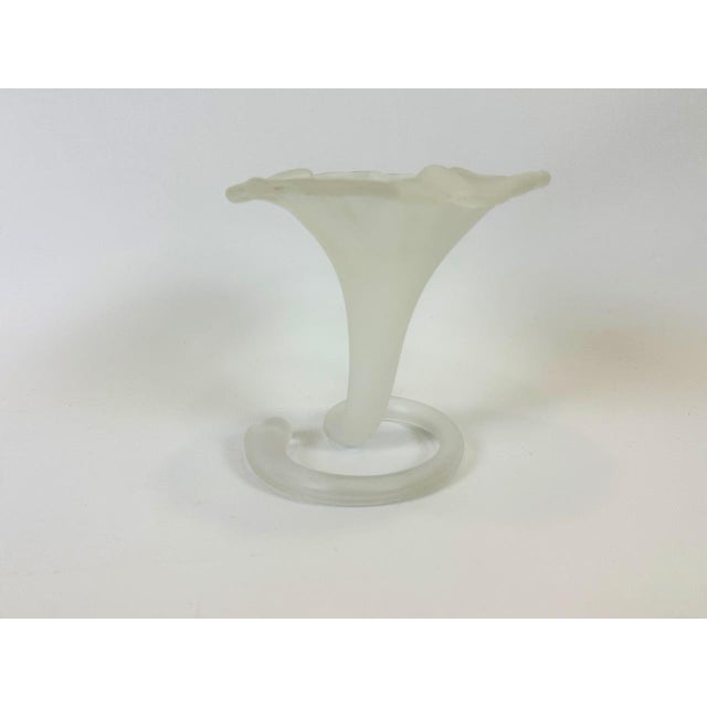 Vintage Handmade Frosted Glass Lilly Vase from Stiver, 1970s For Sale - Image 4 of 9