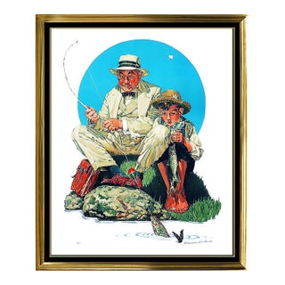 Mid 20th Century Catching the Big One, Norman Rockwell For Sale