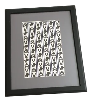 1990s Japanese Washi Paper Muromachi Chiyogami Print, Framed