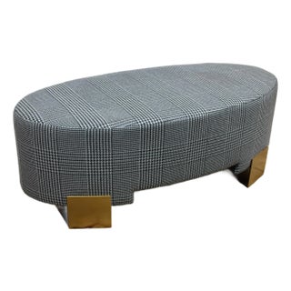 Jay Jeffers Design Glen Plaid Ottoman For Sale