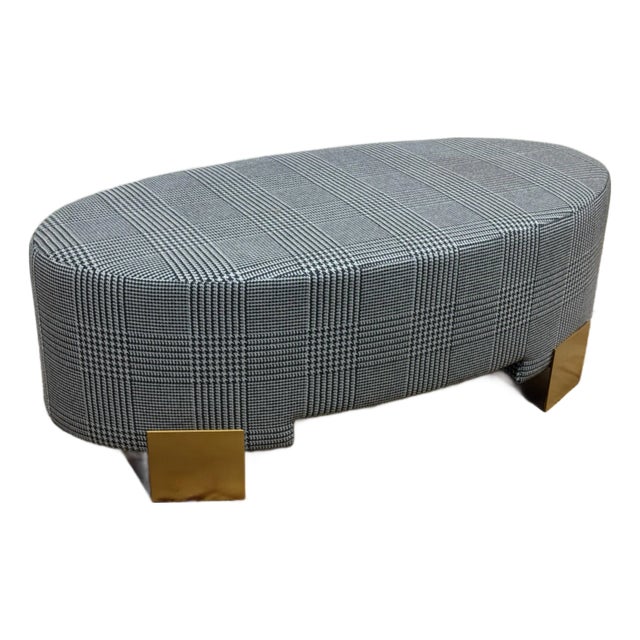 Jay Jeffers Design Glen Plaid Ottoman For Sale
