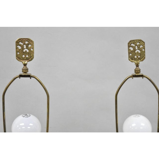 White Vintage Chinoiserie Oriental Oatmeal Ginger Jar Ceramic Table Lamps - A Pair For Sale - Image 8 of 13