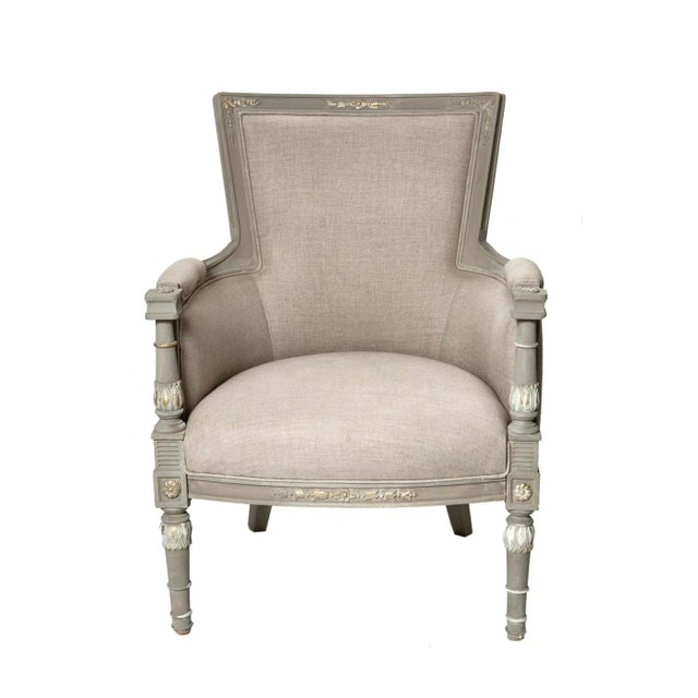 Stunning hand-carved Bergère chairs made in Italy from seasoned European hardwood. Hand painted over the finely carved...