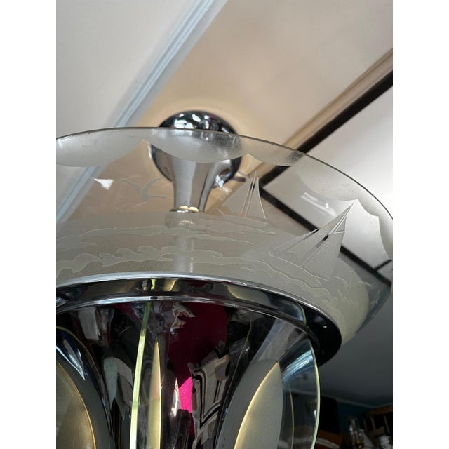 Vintage Art Deco Chandelier, 1930 For Sale - Image 3 of 14