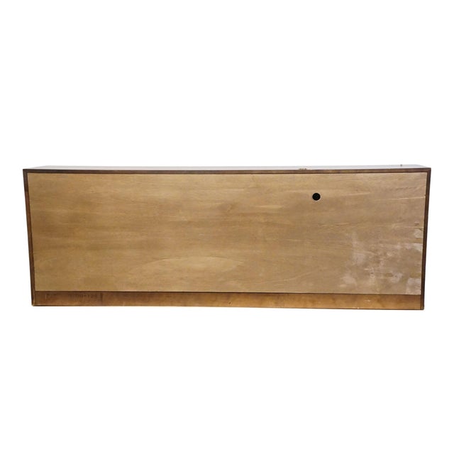 Henredon Furniture Scene One Solid Walnut Italian Campaign Style King Size Storage Headboard 9100-12a For Sale - Image 11 of 14