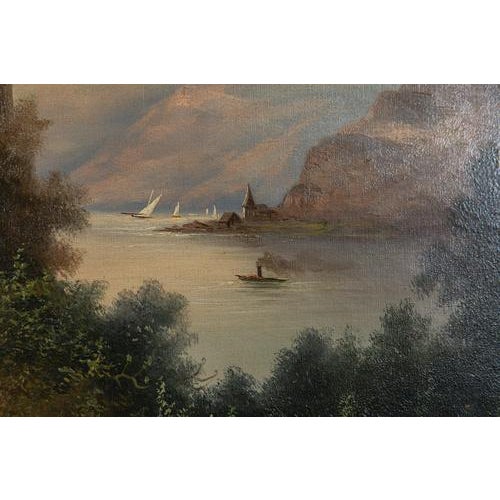 C. Hütt, Landscape, Early 20th Century, Oil on Canvas For Sale - Image 15 of 17