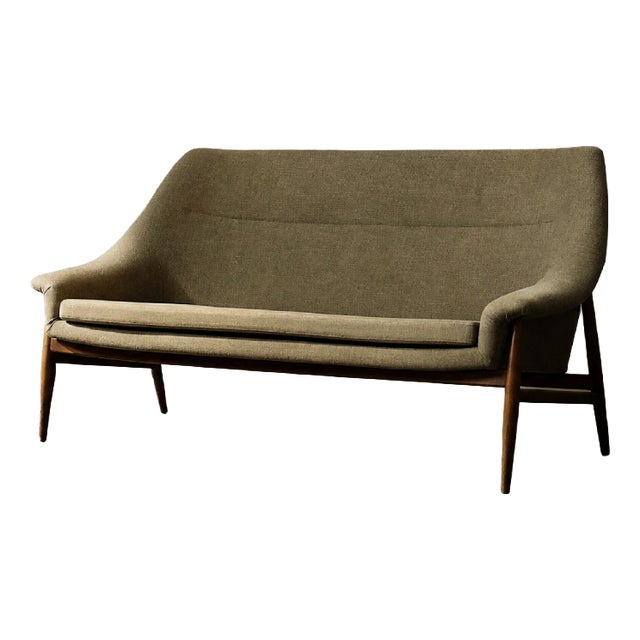 Mid-Century Modern Scandinavian Two-Seater Grace Sofa in Brown Fabric from Ikea, 1961 For Sale
