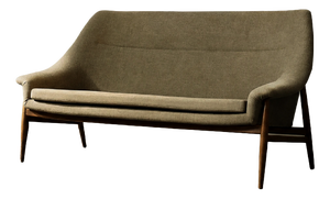 Mid-Century Modern Scandinavian Two-Seater Grace Sofa in Brown Fabric from Ikea, 1961