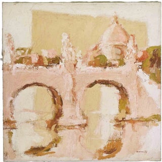 Franco Marzilli, View of Saint Peter (Rome), Oil Painting, 1970s For Sale