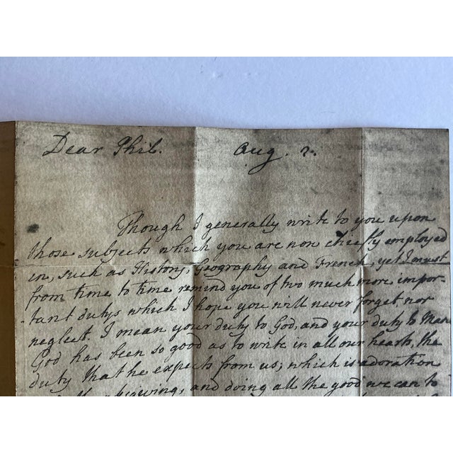 18th Century Antiquarian Manuscript - Letter of Lord Chesterfield to His Son - Mid 18th C For Sale - Image 5 of 9