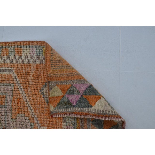 Turkish 1960s Oushak Terracota Wool Runner For Sale - Image 3 of 10
