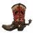 Mid-Century Rustic Western Americana Cowboy Boot Planter Vase For Sale