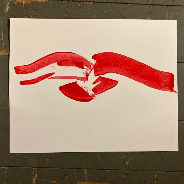 Contemporary 6 Flying Red Lips Paintings -Set of 6 For Sale - Image 4 of 8