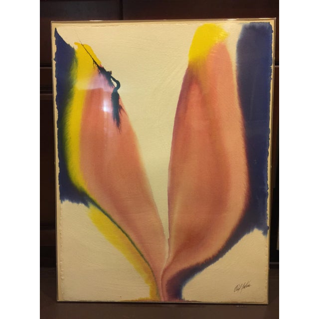 Paul Jenkins "Phenomena Egyptian Vase" Still Life Original Watercolor Painting 1975 For Sale In Los Angeles - Image 6 of 6