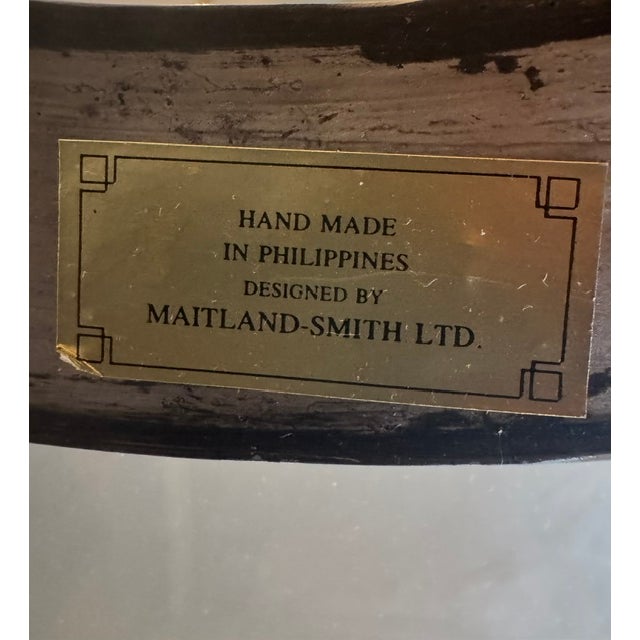 Metal 1980s Authentic Maitland-Smith Ltd. Three Eagle Pedestal Design Table Base With Glass Top For Sale - Image 7 of 13