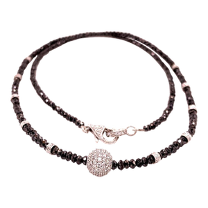 Diamond Black White Necklace 19 TCW 18k Gold Certified