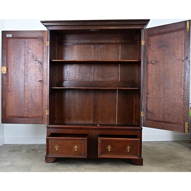 Brown Dutch 19th Century Oak Armoire or Wardrobe For Sale - Image 8 of 14