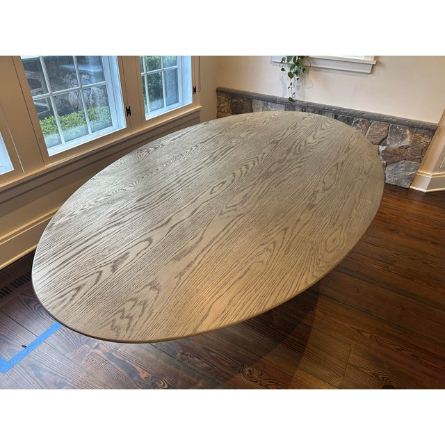Great condition, very little wear. Cast Iron Base Ash Grey Oak Top 96" Table: 96"L x 54"W x 30"H Top Thickness: 1½" Base:...
