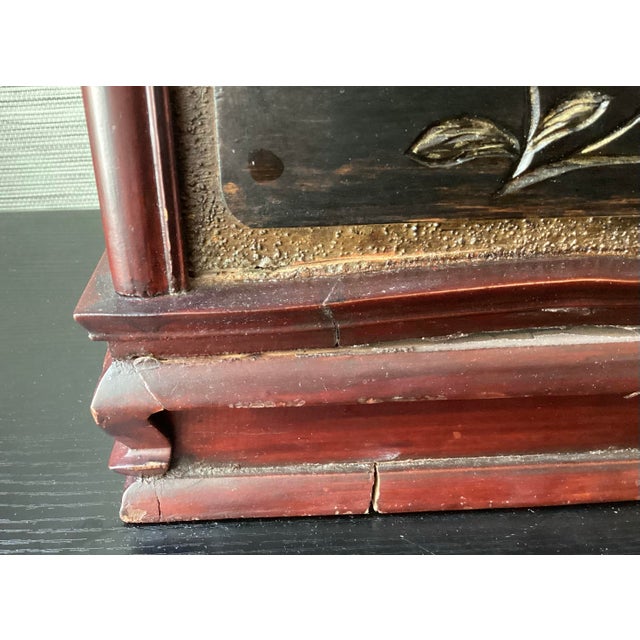 Antique Chinese Wooden Vanity Box W/ Mirror and 3 Drawers, 10 1/4" T X 9 3/8" W For Sale - Image 12 of 12