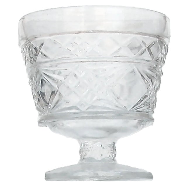 Set of 6 heavily cut glass dessert or beverage coupes. Perfect for serving fancy cocktails or spoon-able desserts such as...