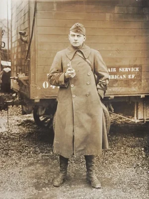 1918 Serviceman American Expeditionary Force Ww1 Photograph Air Service