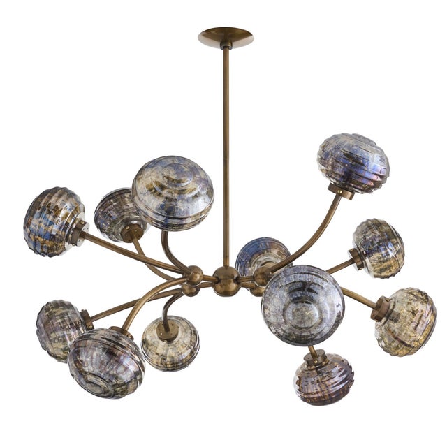 Art Deco Arteriors Home Merrick Gold Iron Chandelier For Sale - Image 3 of 10