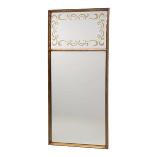 1950s Vintage Italian Gilt Eglomise Mirror For Sale