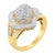 10KT Yellow Gold Round and Baguette Cut Diamond Ballerina Ring (1 cttw, I-J Color, SI1-SI2 Clarity) For Sale - Image 4 of 6