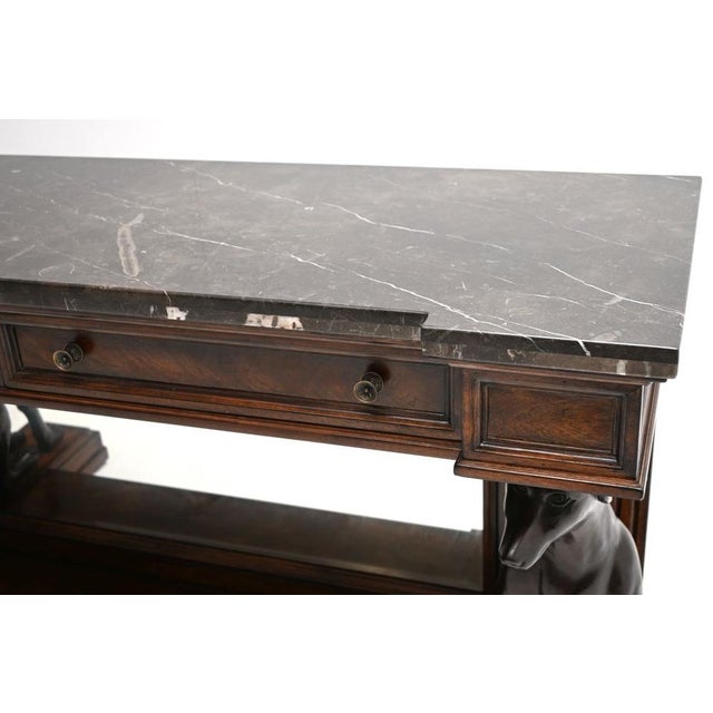 Brown Antique Victorian Marble Top Console Table, 1960s For Sale - Image 8 of 15