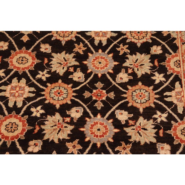 Shabby Chic Ziegler Brown Beige Hand-Knotted Wool Rug - 7'11'' X 9'10'' For Sale In New York - Image 6 of 8