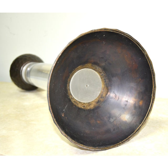 Metal Pair of 1970s Monumental Lucite & Faceted Bronze Detail For Sale - Image 7 of 9