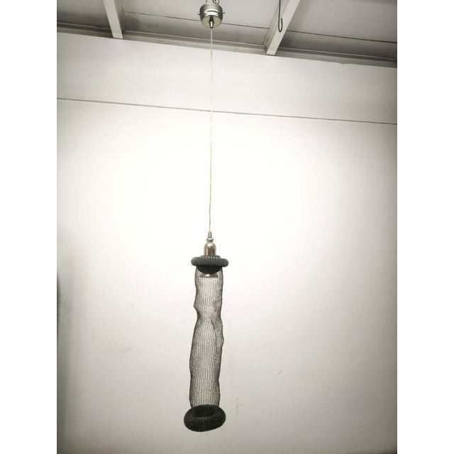 Suspension Lamp in Metal Mesh by Lamp International, 1990s For Sale - Image 9 of 12