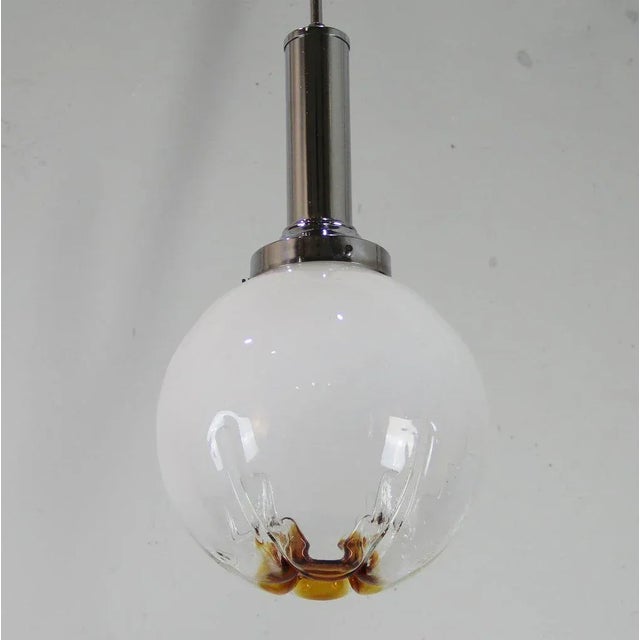 Metal Murano Glass Globe Lamp For Sale - Image 7 of 7