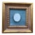 Charming Three Graces plaster intaglio with gold paint rim on ombré blue velvet in gold-painted wood frame, ready to hang....