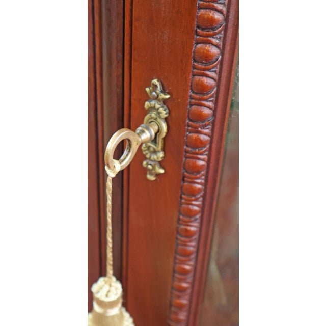 19th Century Victorian RJ Horner Carved Mahogany Beveled Glass Corner Cabinet For Sale - Image 13 of 15