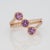 2.1Ct Purple Sapphire Three-Stone Wrap Ring With Diamond Accents: Solid 14k Gold, Size 6.75 For Sale - Image 4 of 8