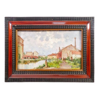Cesare Gheduzzi, Landscape, Oil Painting, 1930s, Framed For Sale
