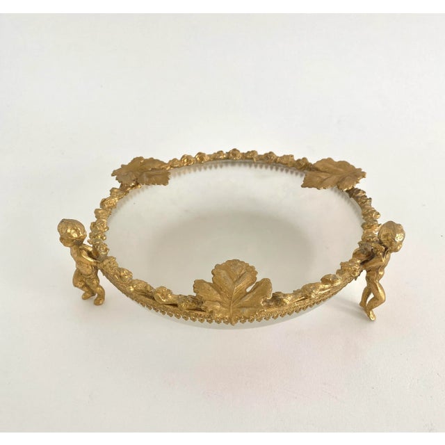 1960s Gilt Opaque Glass Bowl For Sale - Image 4 of 6