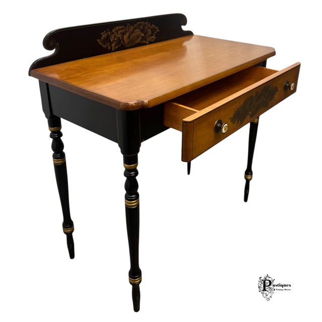 Vintage Lambert Hitchcock Traditional Americana Style Maple Writing Desk For Sale - Image 9 of 12